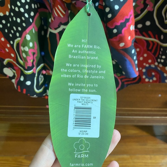 RARE NWT FARM Rio Under the sea front knot shorts - Picture 7 of 14